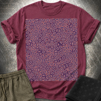 Psychedelic Boho Groovy Abstract Pattern T-Shirt - Psychedelic Boho Groovy Abstract Pattern T-Shirt - Maroon