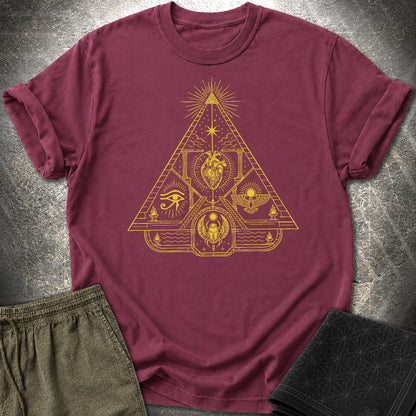 Mystic Pyramid of the Sacred Heart - Mystic Pyramid of the Sacred Heart T-Shirt - Maroon