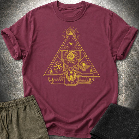 Mystic Pyramid of the Sacred Heart - Mystic Pyramid of the Sacred Heart T-Shirt - Maroon