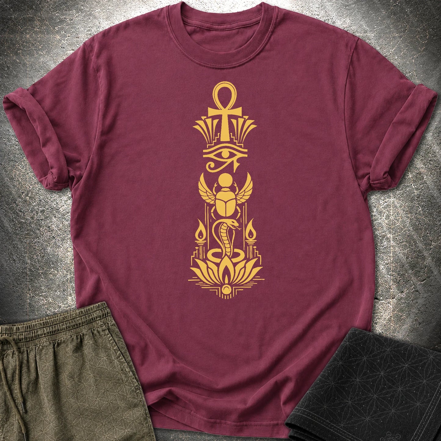 Sacred Symbols of Eternal Life - Sacred Symbols of Eternal Life T-Shirt - Maroon