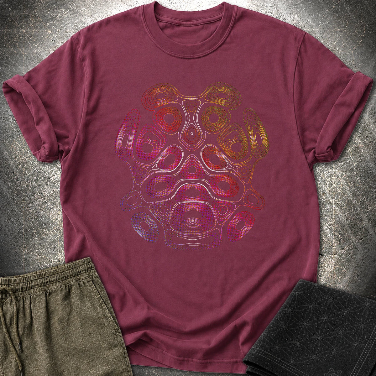 Psychedelic Bear Boho Hippie Trippy Wildlife T-Shirt - Psychedelic Bear Boho Hippie Trippy Wildlife T-Shirt - Maroon