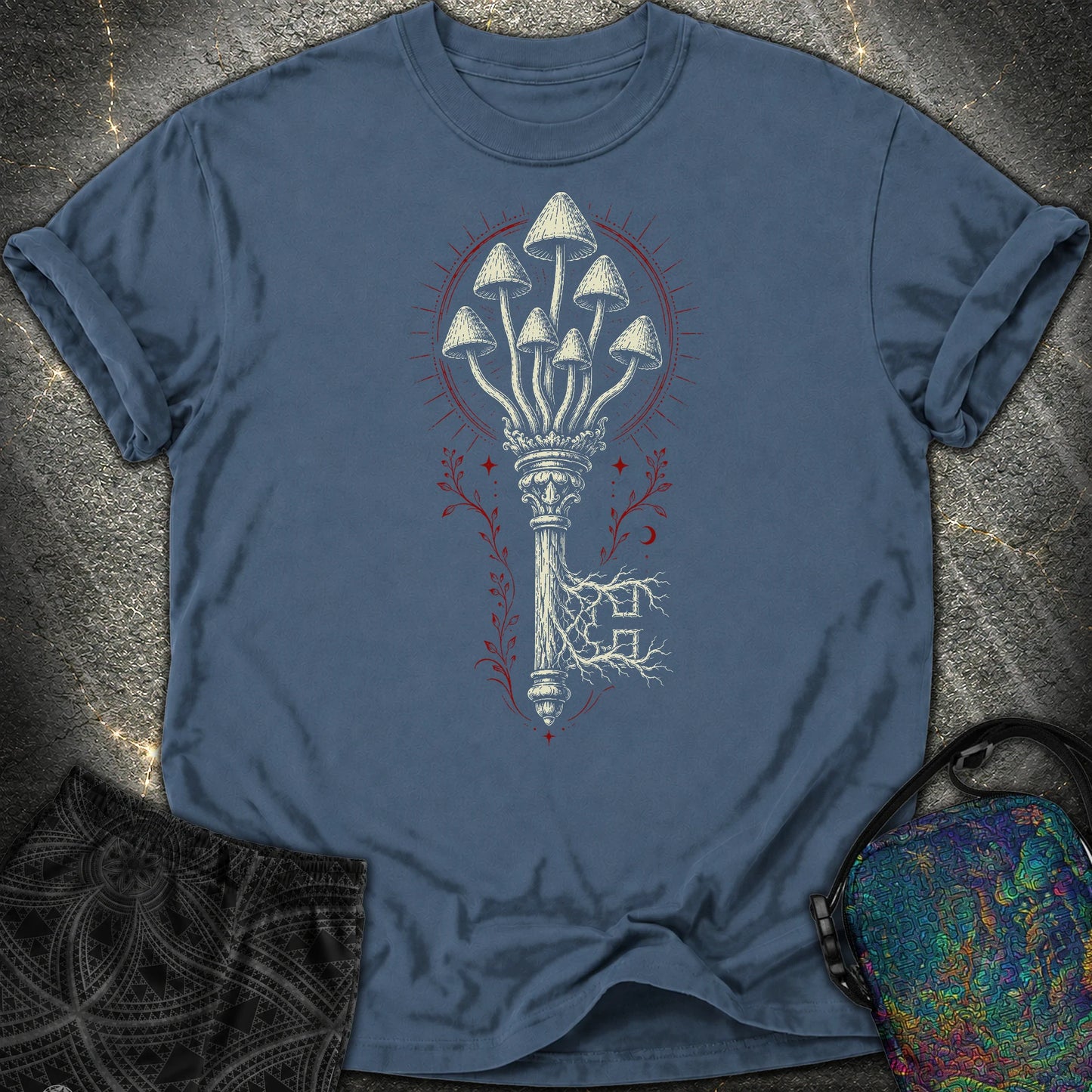The Mushroom Key Comfort T-Shirt - The Mushroom Key Comfort T-Shirt - Midnight