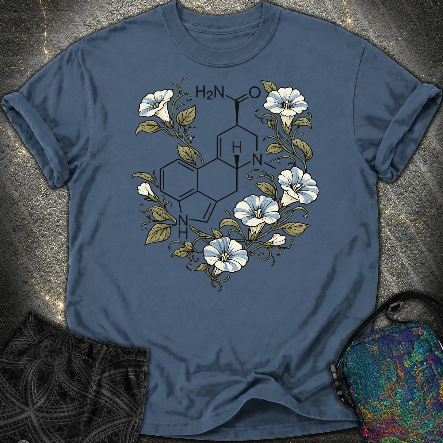 Morning Glory Molecule Color - Morning Glory Molecule Color Comfort T-Shirt - Midnight