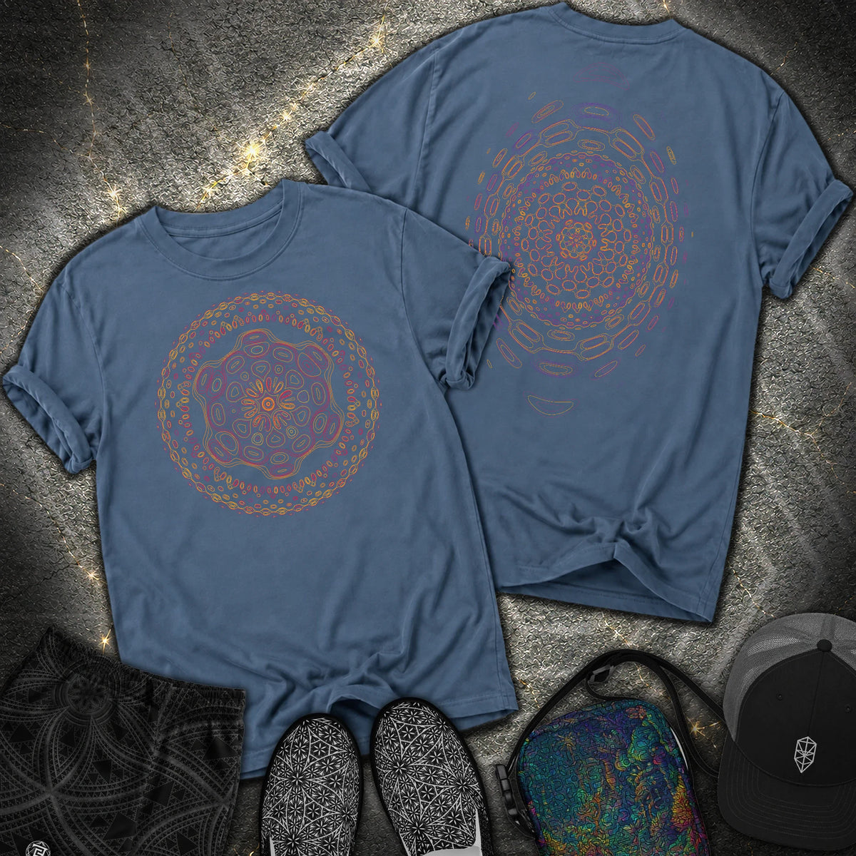 Cymandala Front 2 Sided Comfort T-Shirt - Cymandala Front 2 Sided Comfort T-Shirt - Midnight