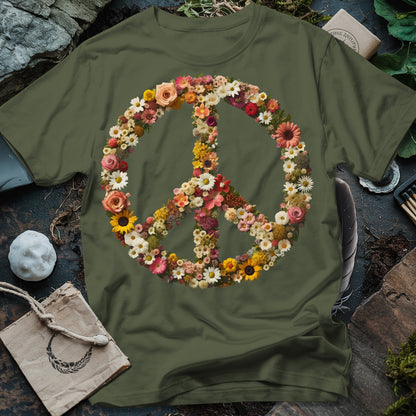Floral Peace Symbol T-Shirt