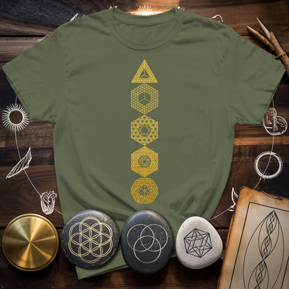 Platonic Solids Sacred Patterns T-Shirt