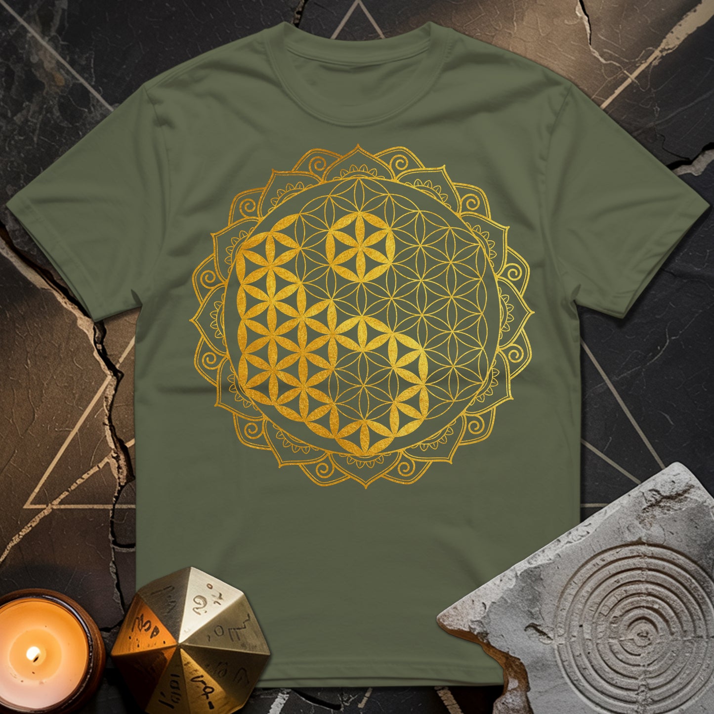 Yin Yang Gold Mandala T-Shirt