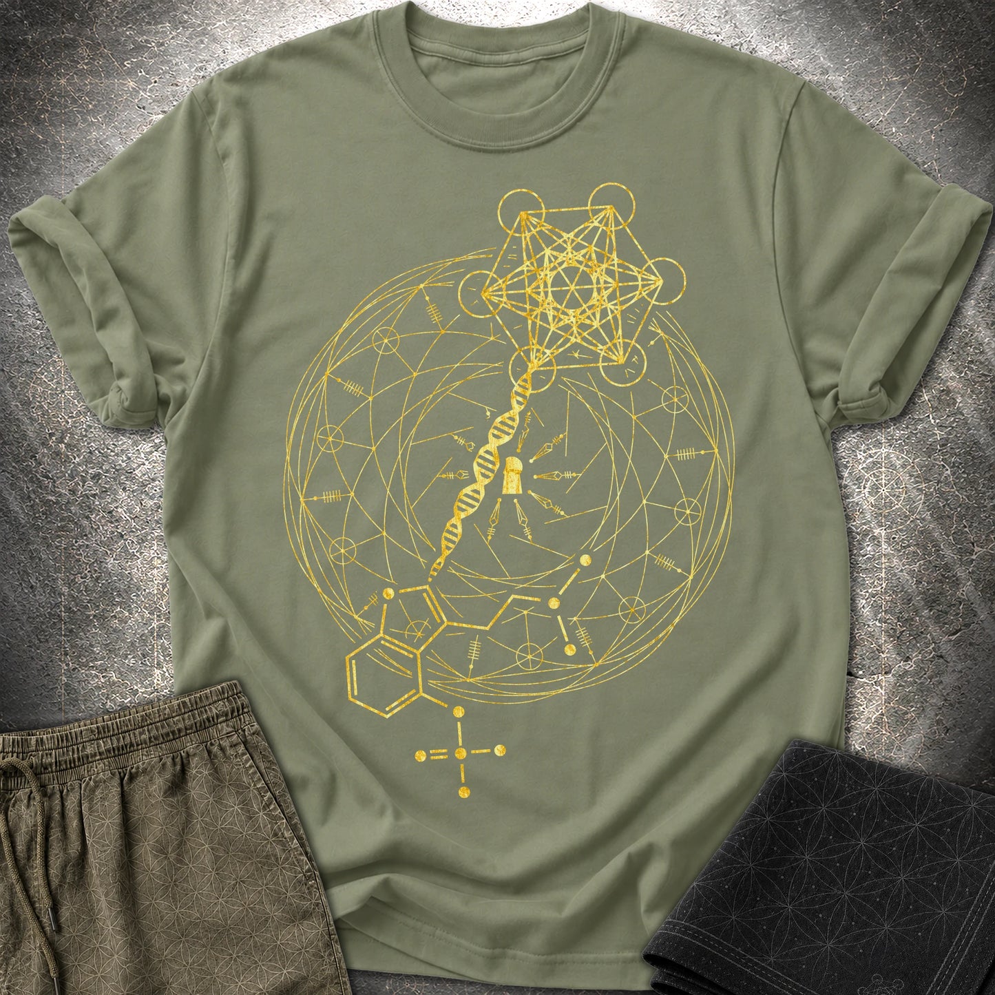 Psilocybin Key To Universe - Psilocybin Key To Universe T-Shirt - Military Green