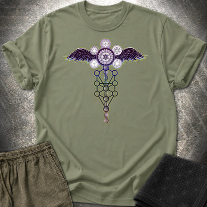 Winged Metatron's Cube T-Shirt - Winged Metatron's Cube T-Shirt - Military Green