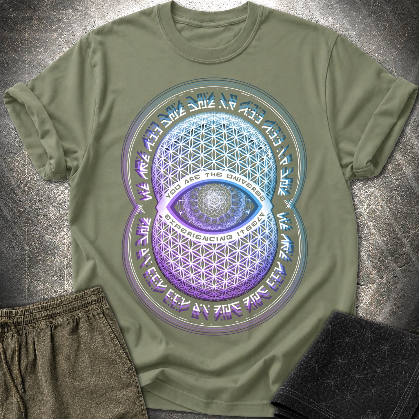 Alan Watts You Are The Universe T-Shirt - Alan Watts You Are The Universe T-Shirt - Military Green
