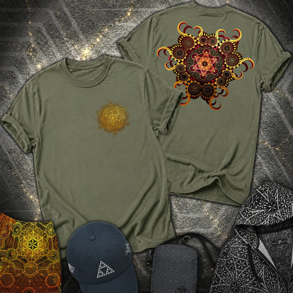 Organic Metatron 2 Sided T-Shirt - Organic Metatron 2 Sided T-Shirt - Military Green
