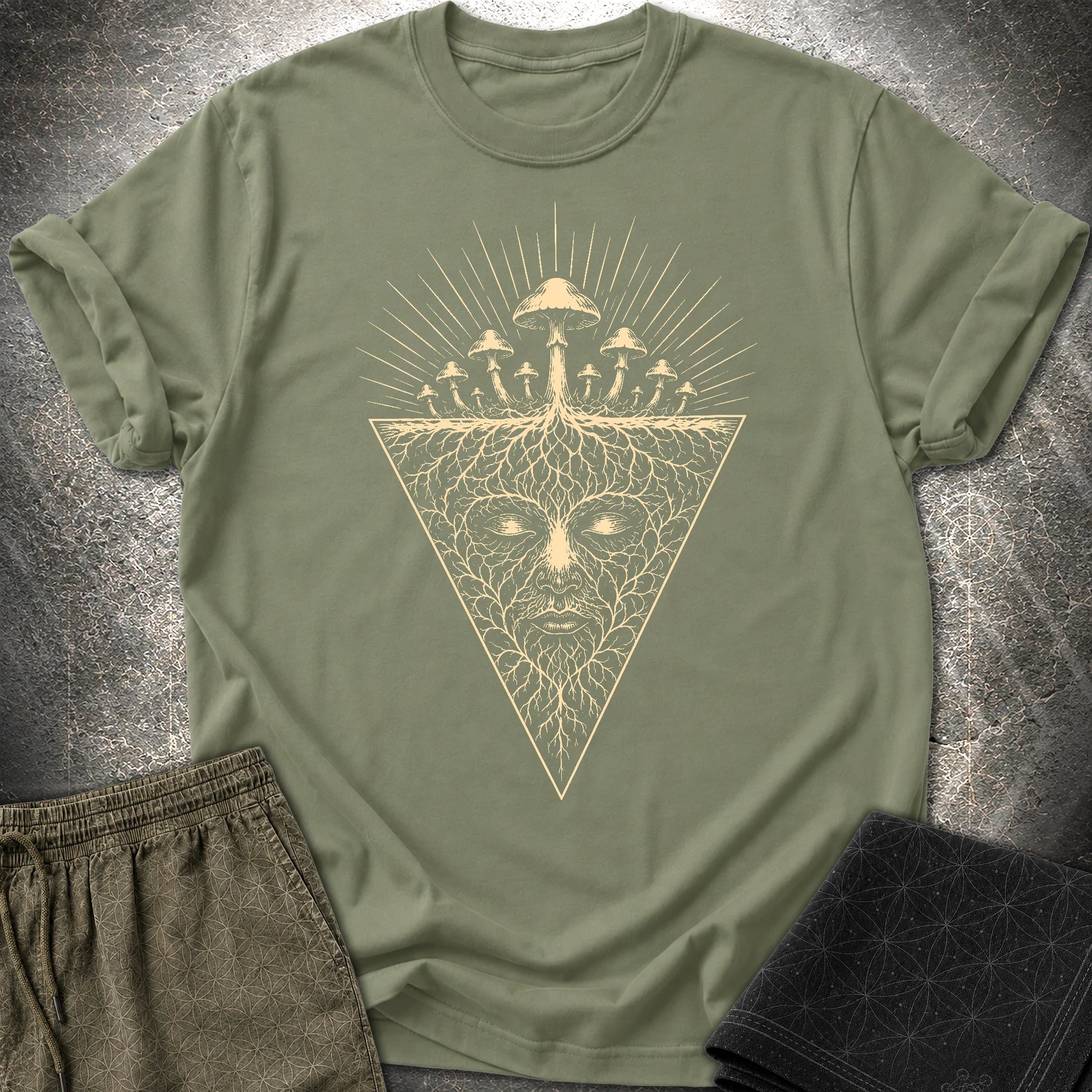 Mycelium Consciousness - Mycelium Consciousness T-Shirt - Military Green