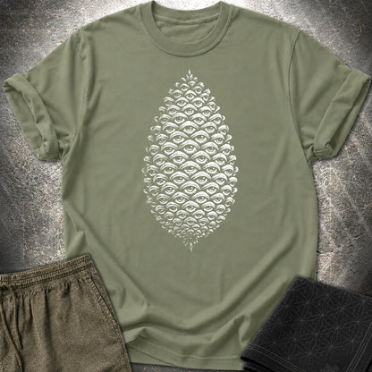 All Seeing Pinecone T-Shirt - All Seeing Pinecone T-Shirt - Military Green