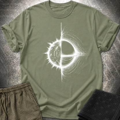Cosmic Duality T-Shirt, Star and Black Hole Shirt, Space Symbol Graphic Tee - Cosmic Duality T-Shirt, Star and Black Hole Shirt, Space Symbol Graphic Tee - Military Green