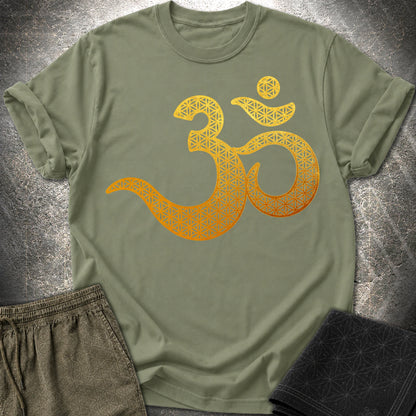 Ohm Flower Of Life Pattern T-Shirt - Ohm Flower Of Life Pattern T-Shirt - Military Green