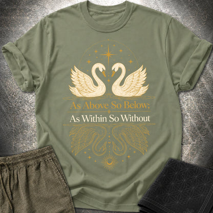 As Above So Below Swans - As Above So Below Swans T-Shirt - Military Green