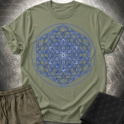 Sacred Flower Grids - Sacred Flower Grids T-Shirt - Military Green