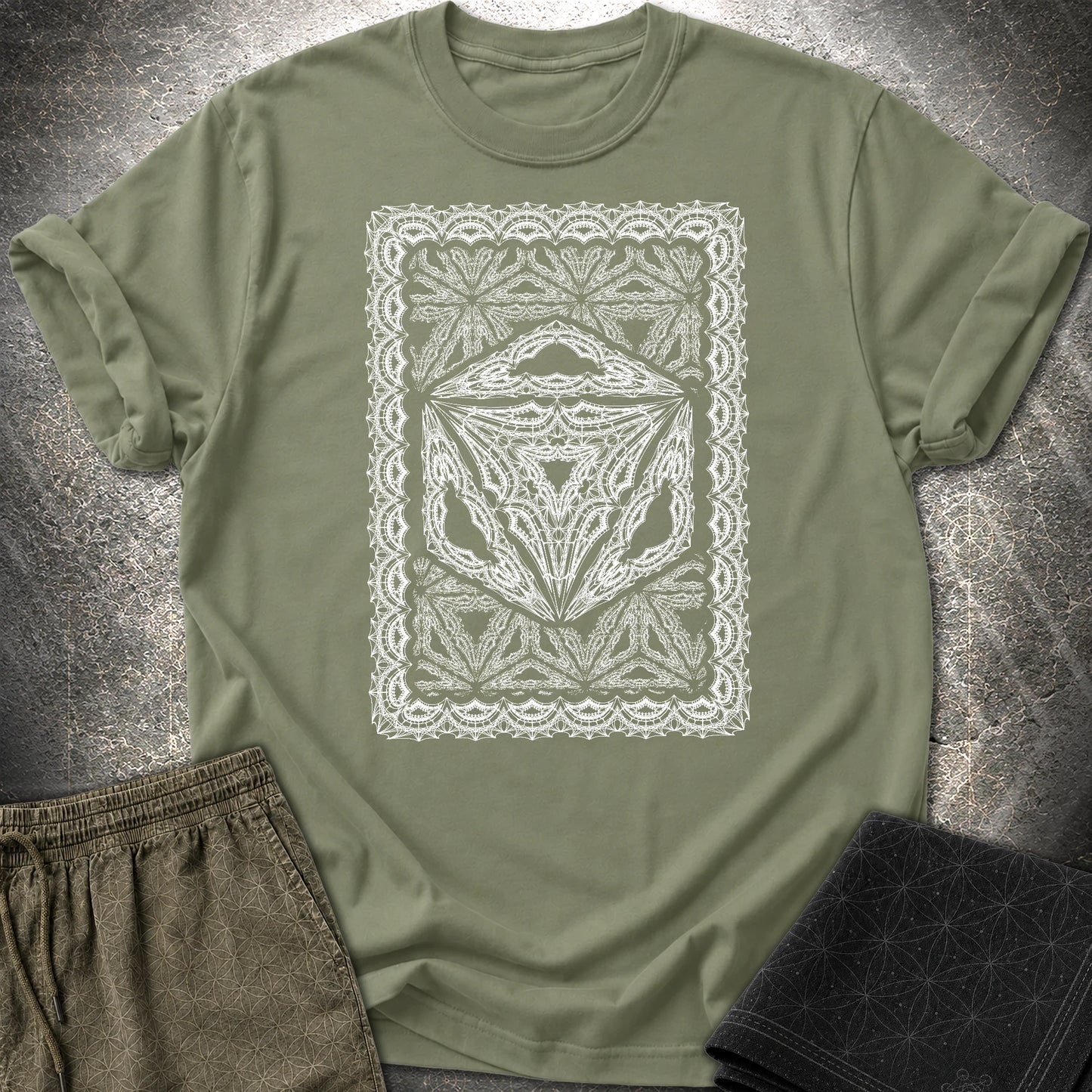 Framed Octahedron T-Shirt - Framed Octahedron T-Shirt - Military Green