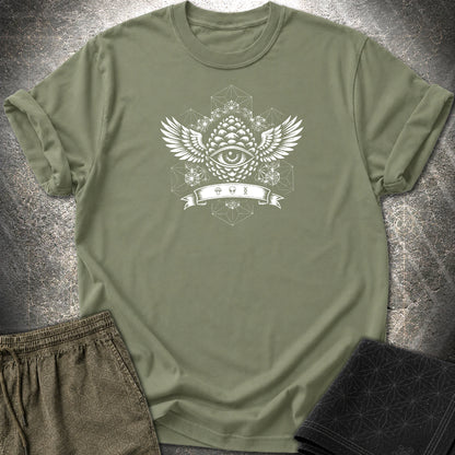 Pineal Eye Sacred Geometry T-Shirt - Pineal Eye Sacred Geometry T-Shirt - Military Green