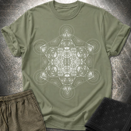 Metatron's Cube Mosaic T-Shirt - Metatron's Cube Mosaic T-Shirt - Military Green