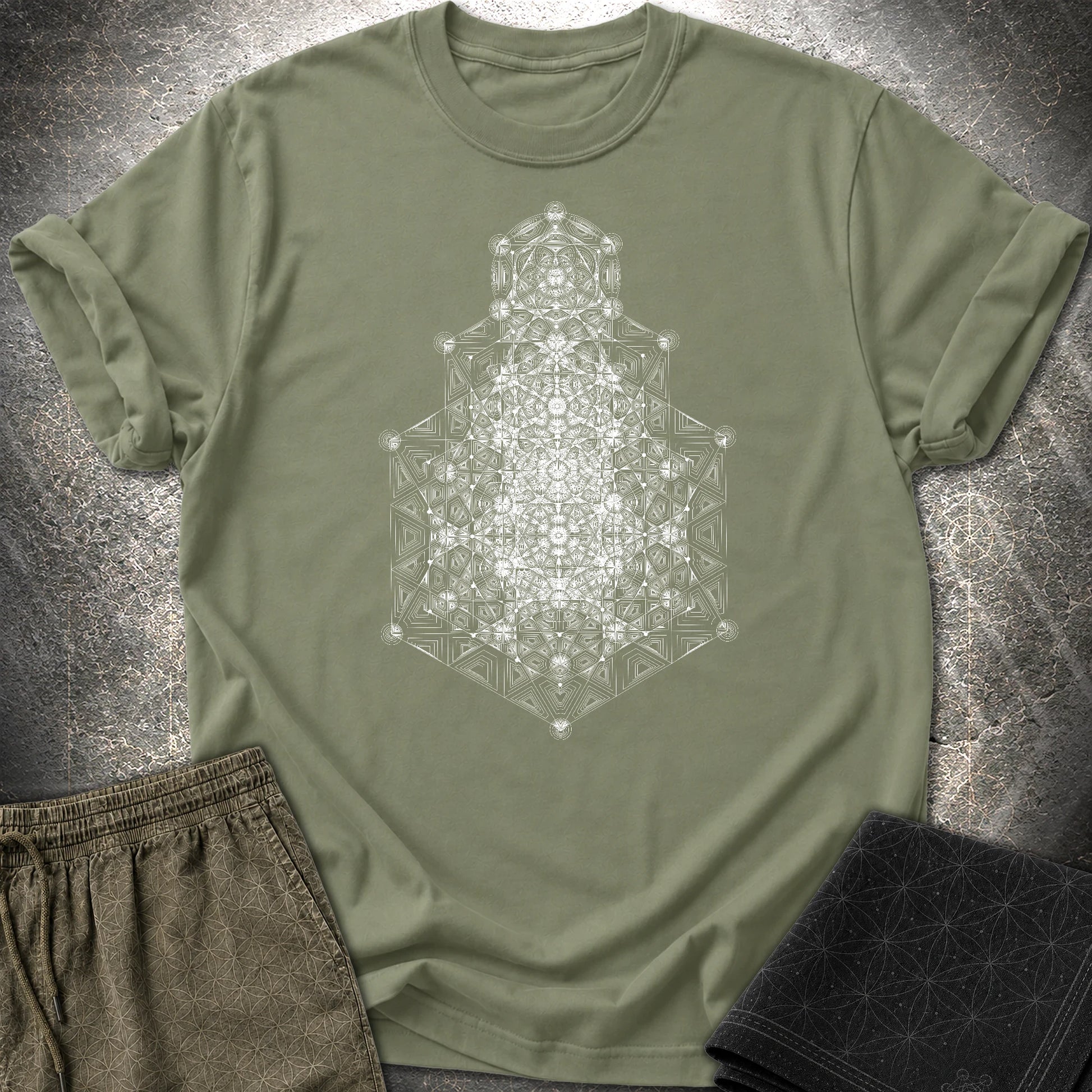 Tower Mosaic T-Shirt - Tower Mosaic T-Shirt - Military Green