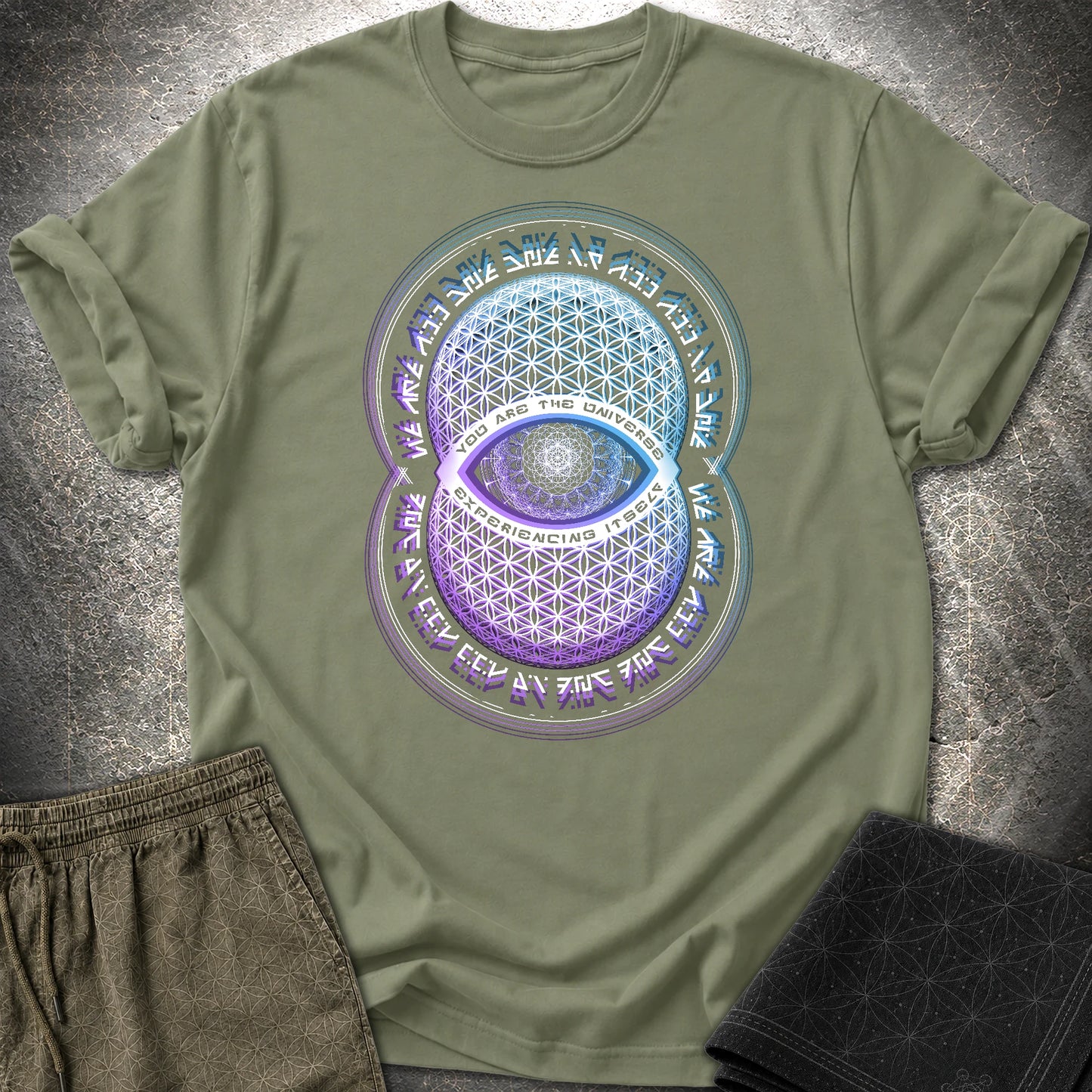 Alan Watts You Are The Universe T-Shirt - Alan Watts You Are The Universe T-Shirt - Military Green