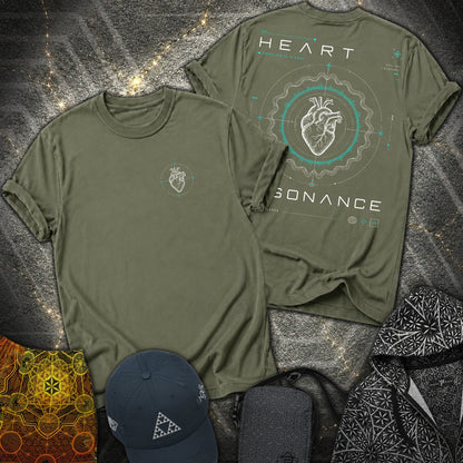 Heart Radiates - Heart Radiates 2 Sided T-Shirt - Military Green