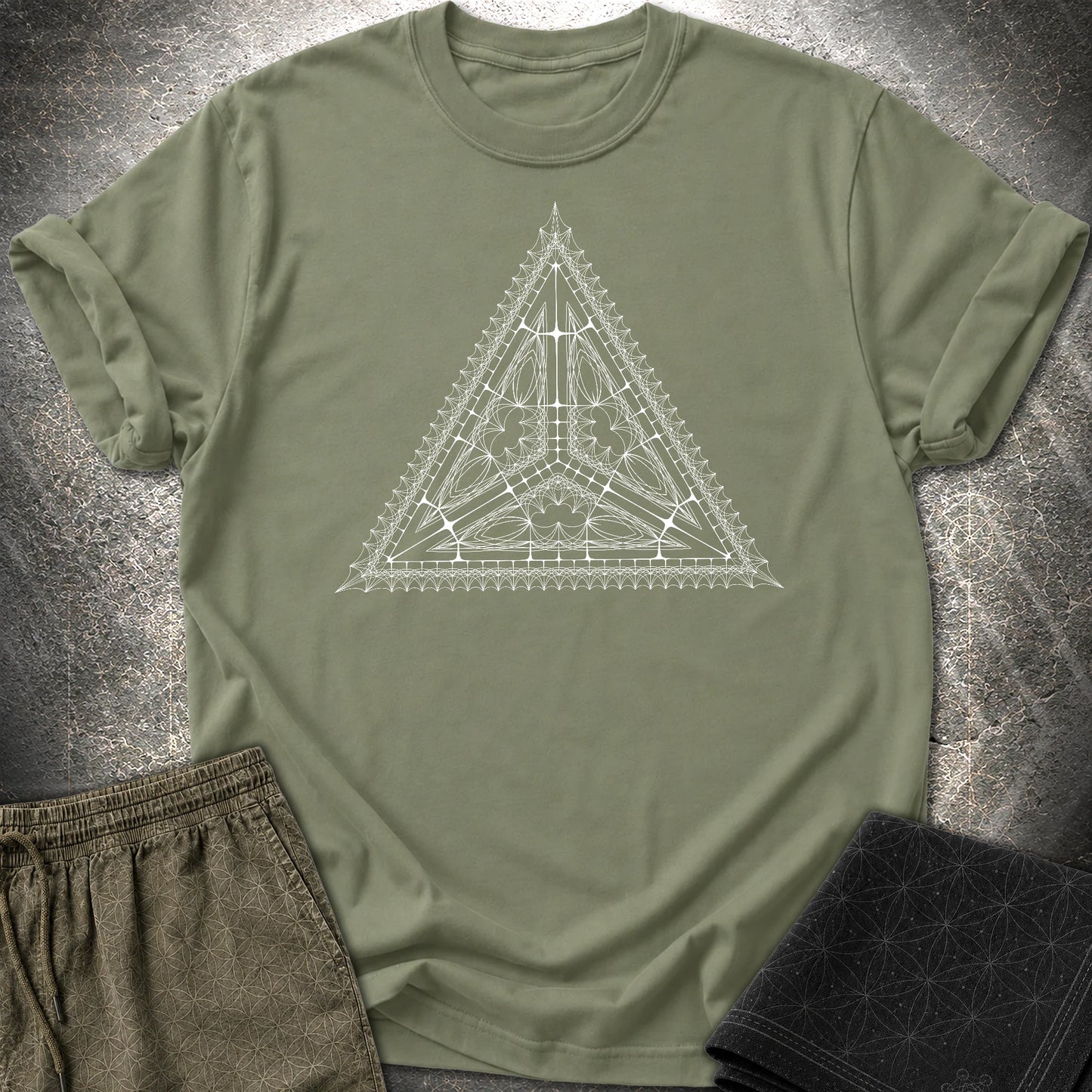 Organic Tetrahedron T-Shirt - Organic Tetrahedron T-Shirt - Military Green