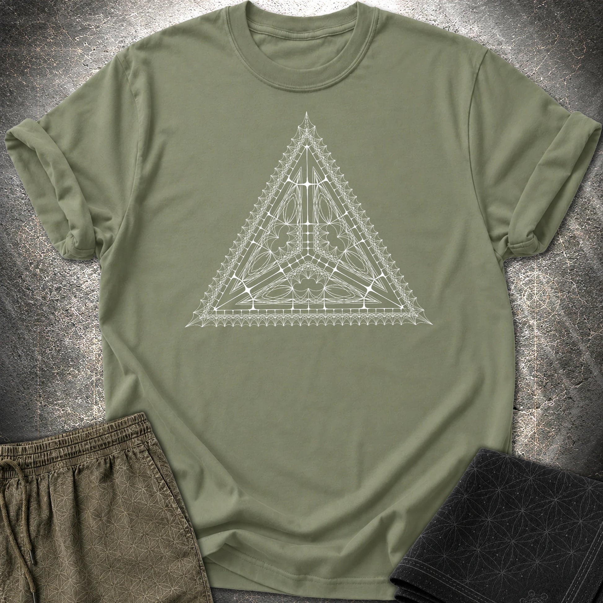 Organic Tetrahedron T-Shirt - Organic Tetrahedron T-Shirt - Military Green