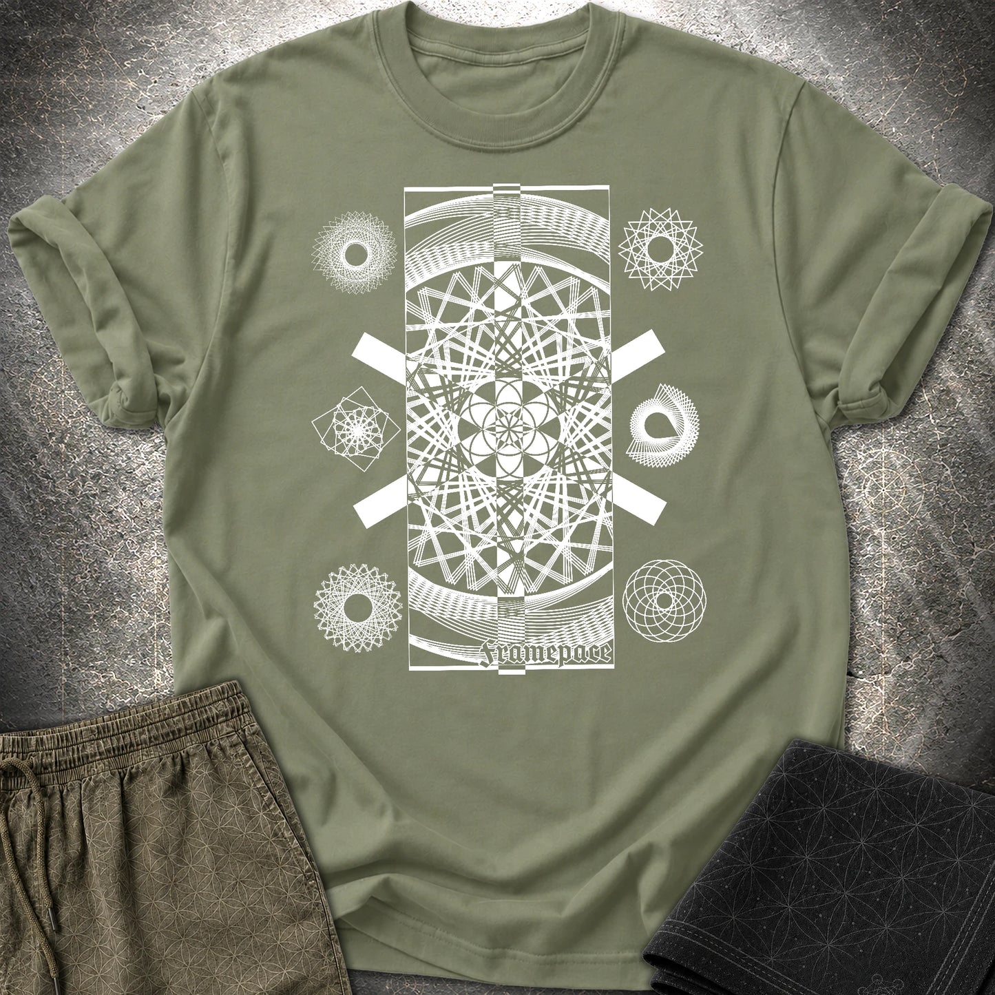 FramePace Geometry T-Shirt - FramePace Geometry T-Shirt - Military Green