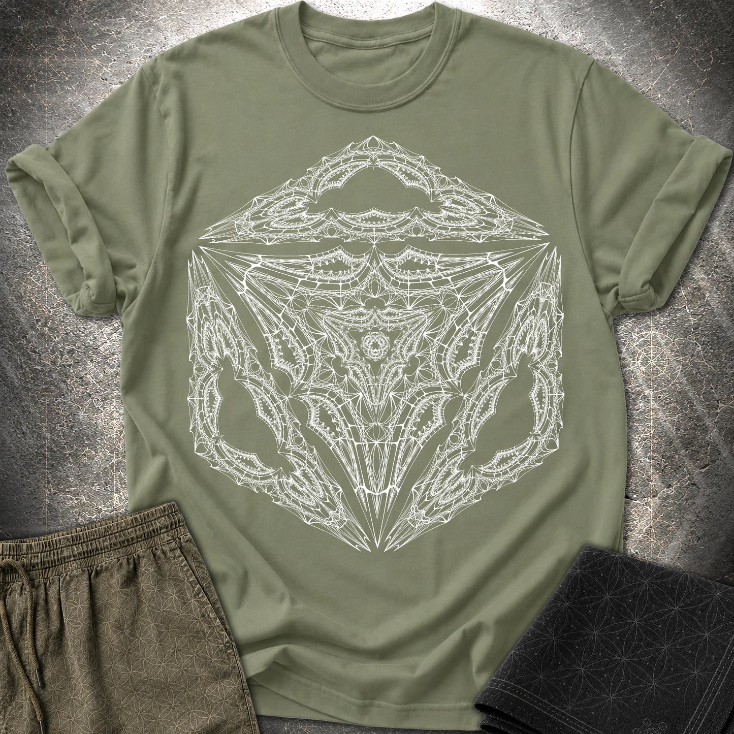 Organic Octahedron T-Shirt - Organic Octahedron T-Shirt - Military Green
