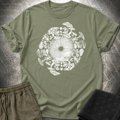 Mushroom Iris T-Shirt - Mushroom Iris T-Shirt - Military Green