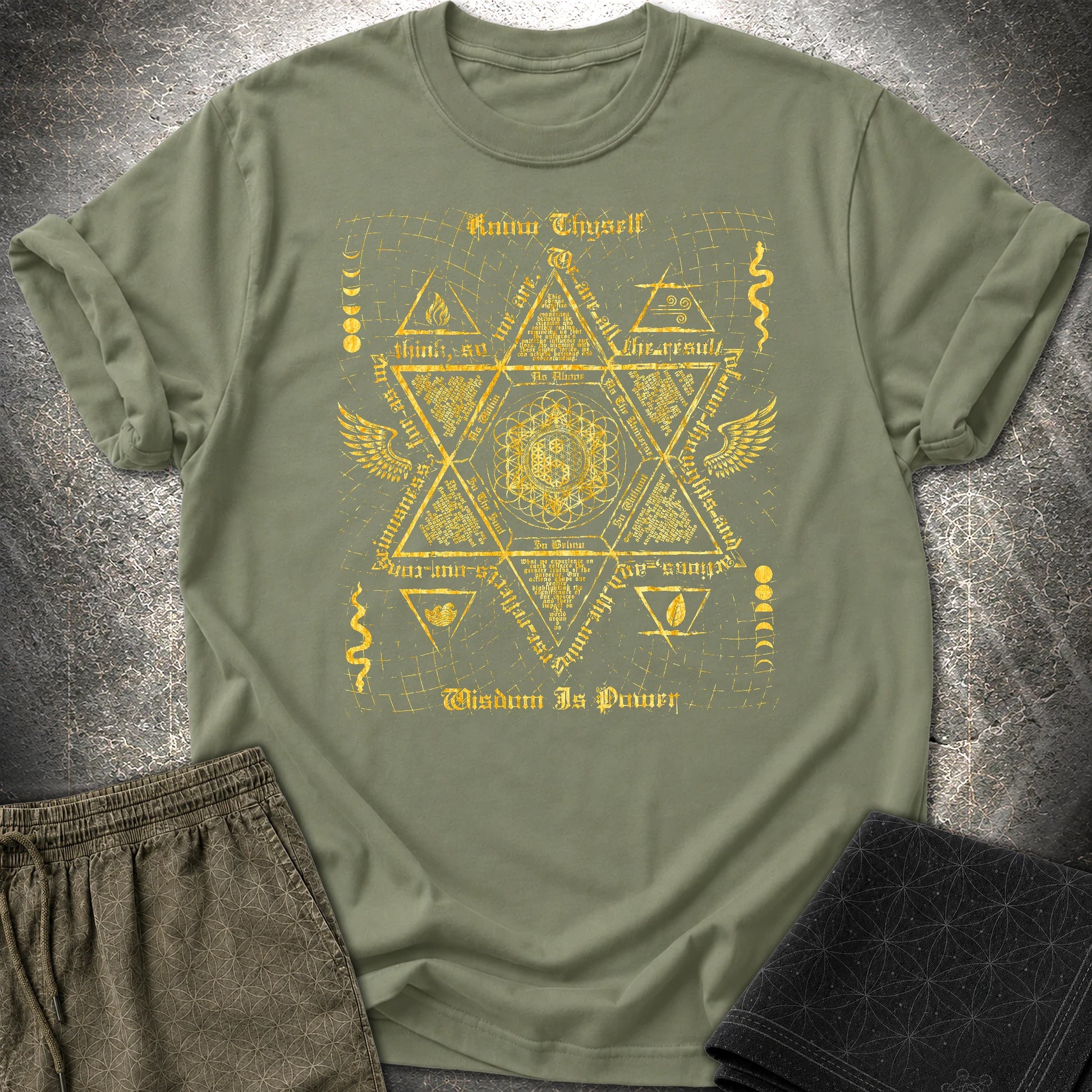 Occult Ancient Wisdom T-Shirt - Occult Ancient Wisdom T-Shirt - Military Green