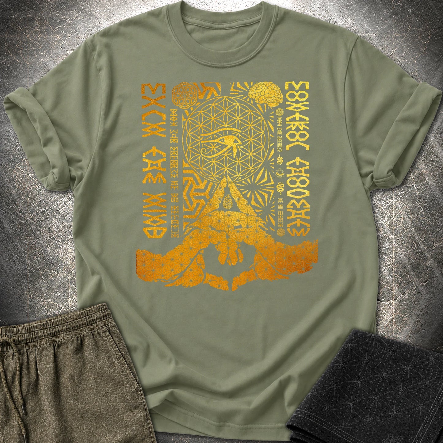 Kalesvara Mudra T-Shirt - Kalesvara Mudra T-Shirt - Military Green