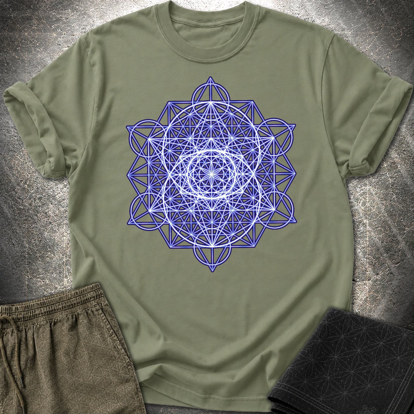 Vesica Eye Of The Universe T-Shirt - Vesica Eye Of The Universe T-Shirt - Military Green