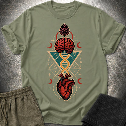 Heart Mind Coherence T-Shirt - Heart Mind Coherence T-Shirt - Military Green