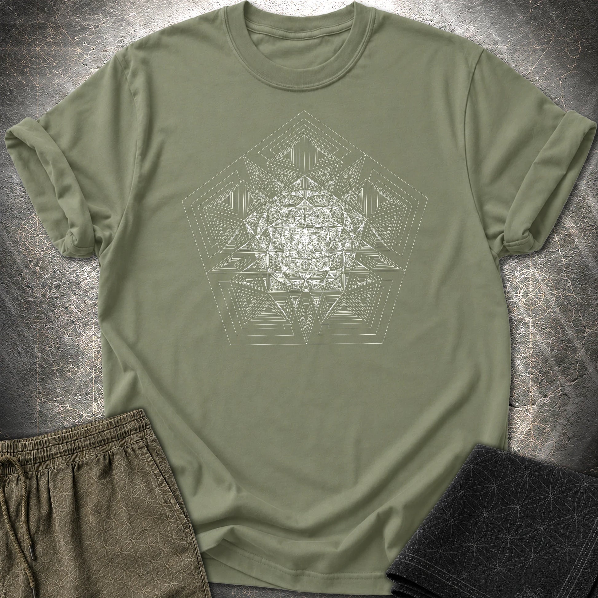 Pentagon Mosaic T-Shirt - Pentagon Mosaic T-Shirt - Military Green