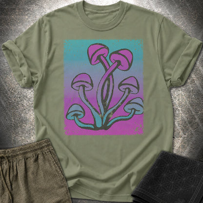 Sacred Mushrooms T-Shirt - Sacred Mushrooms T-Shirt - Military Green