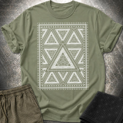 Framed Tetrahedron T-Shirt - Framed Tetrahedron T-Shirt - Military Green