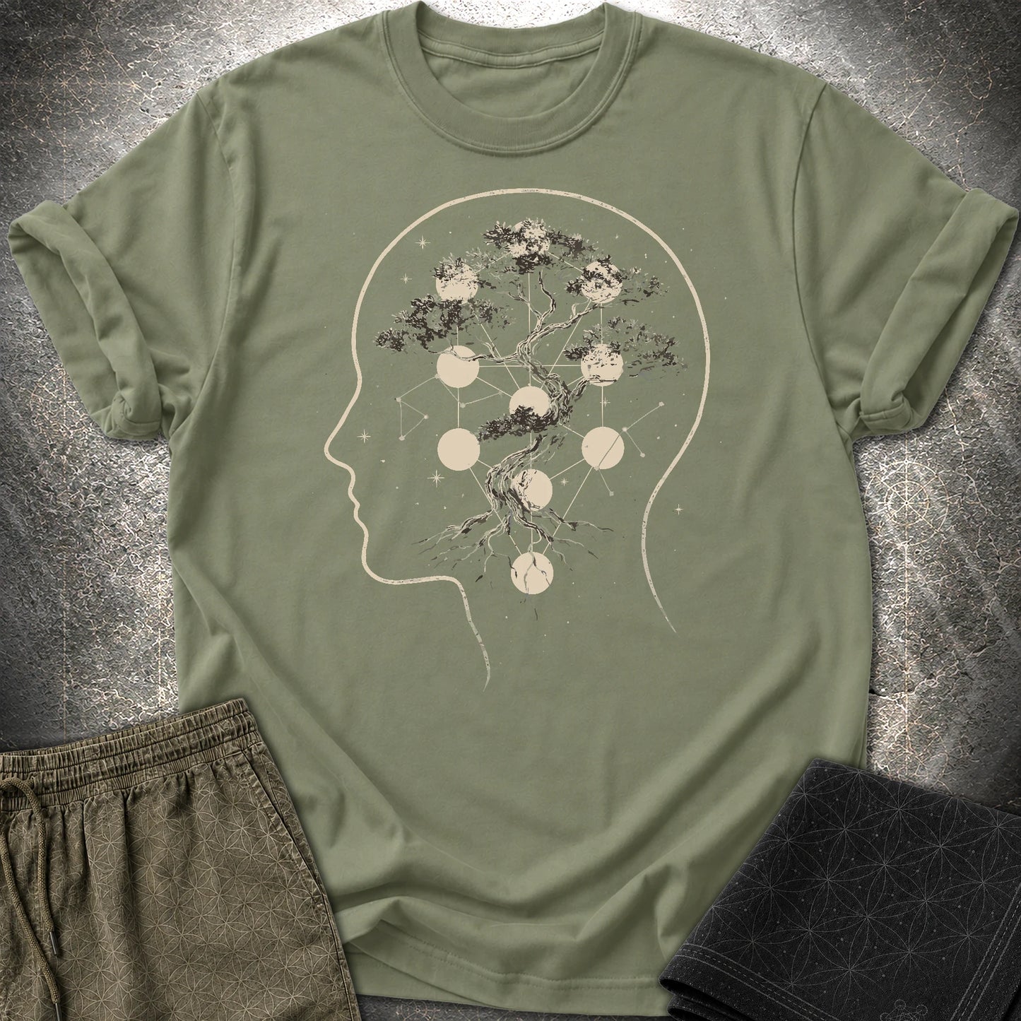 Sacred Tree of Thought T-Shirt - Sacred Tree of Thought T-Shirt - Military Green