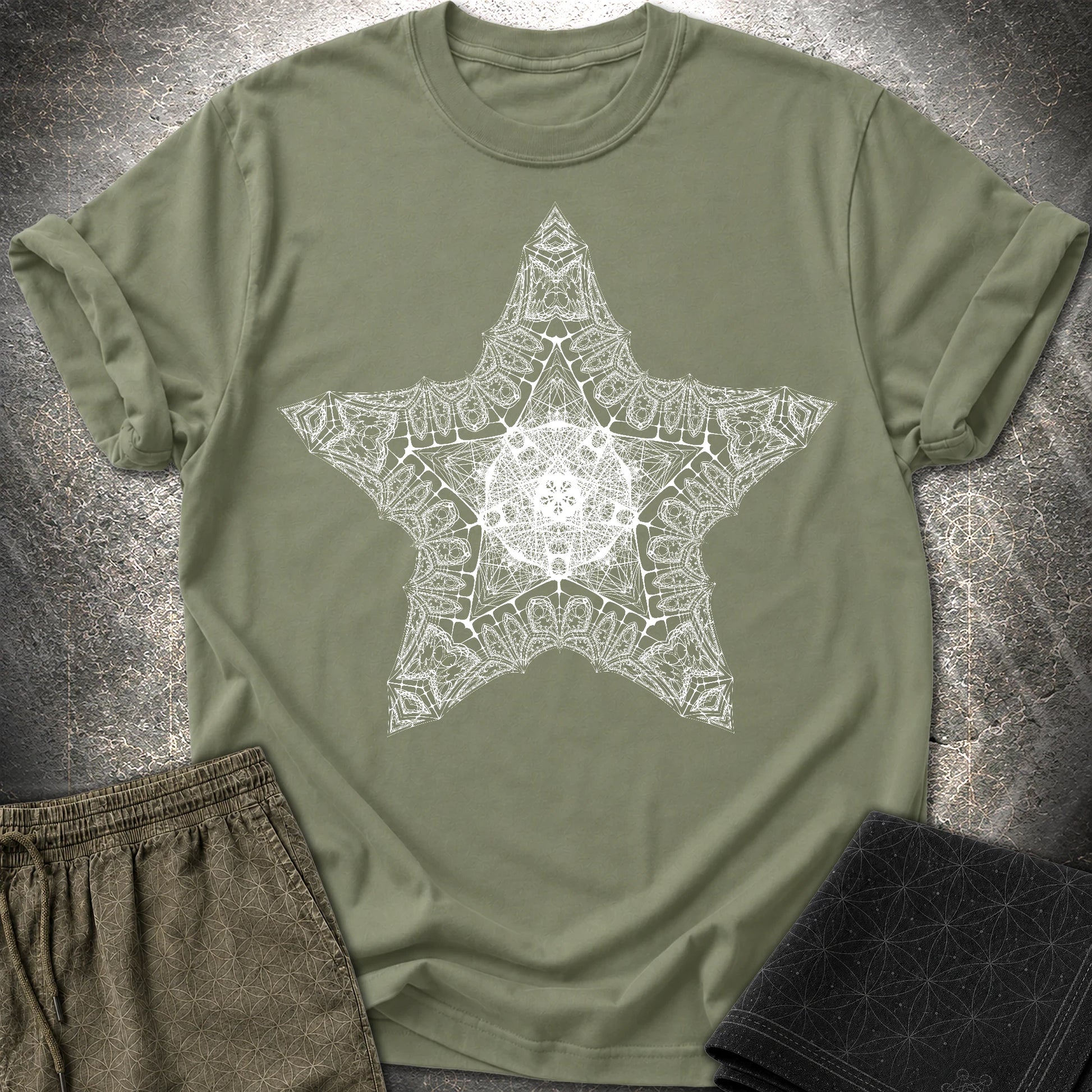 Sacred Star T-Shirt - Sacred Star T-Shirt - Military Green