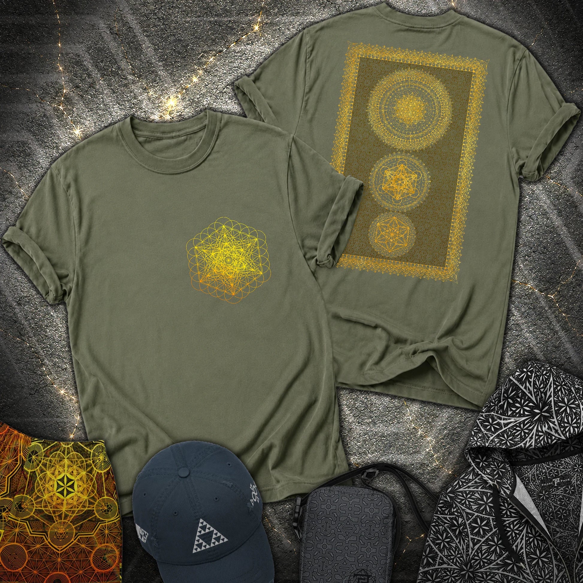 Metatron Artwork 2 Sided T-Shirt - Metatron Artwork 2 Sided T-Shirt - Military Green