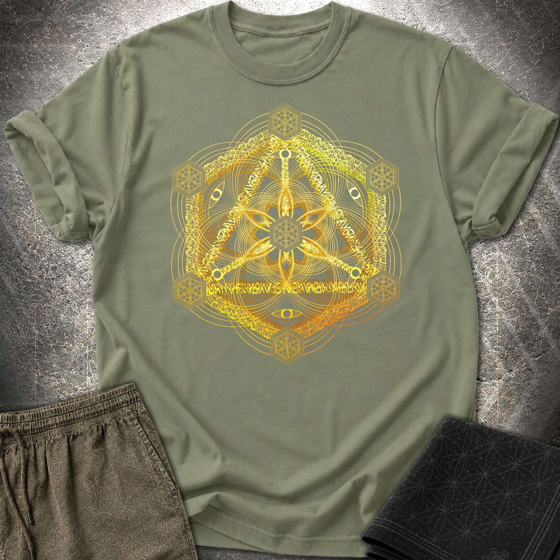Interdimensional Tesseract T-Shirt - Interdimensional Tesseract T-Shirt - Military Green
