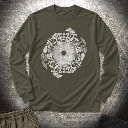 Mushroom Iris - Mushroom Iris Long Sleeve Shirt - Military Green