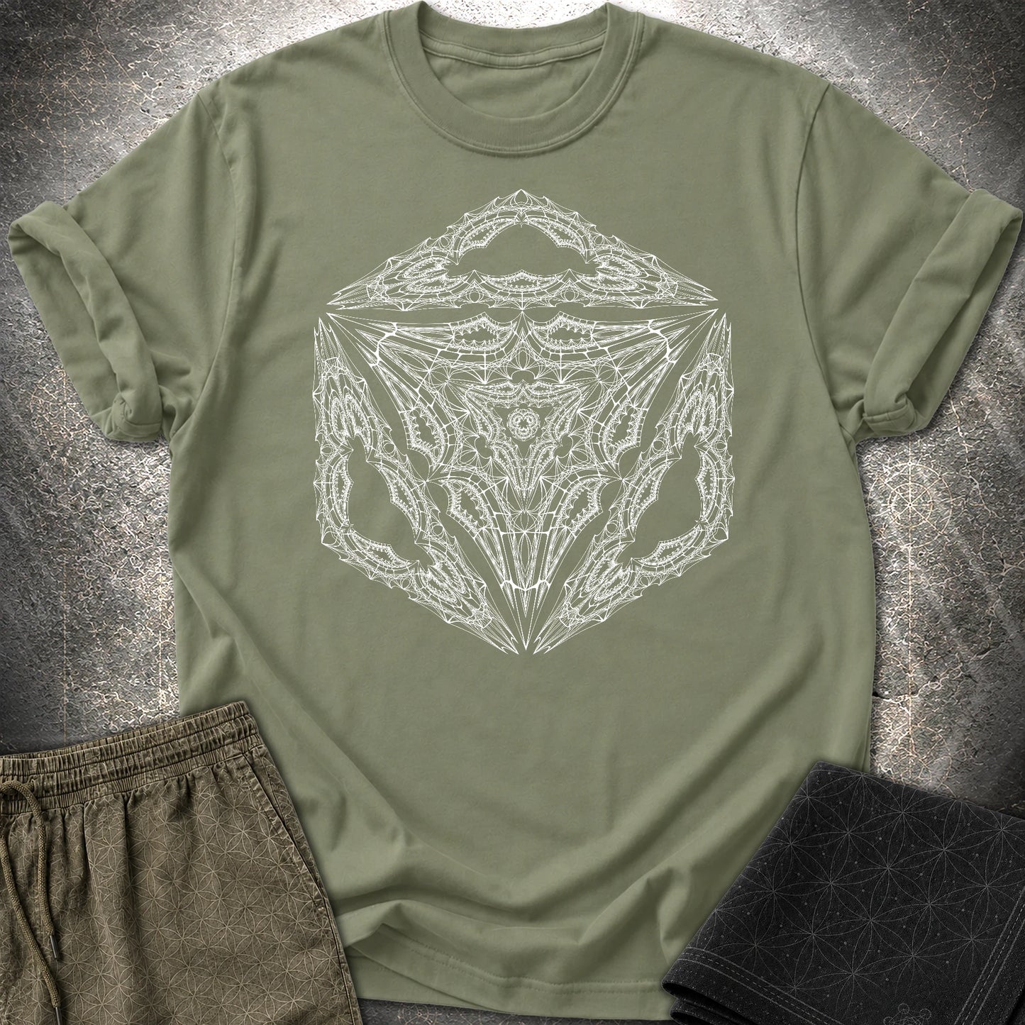 Organic Octahedron T-Shirt - Organic Octahedron T-Shirt - Military Green