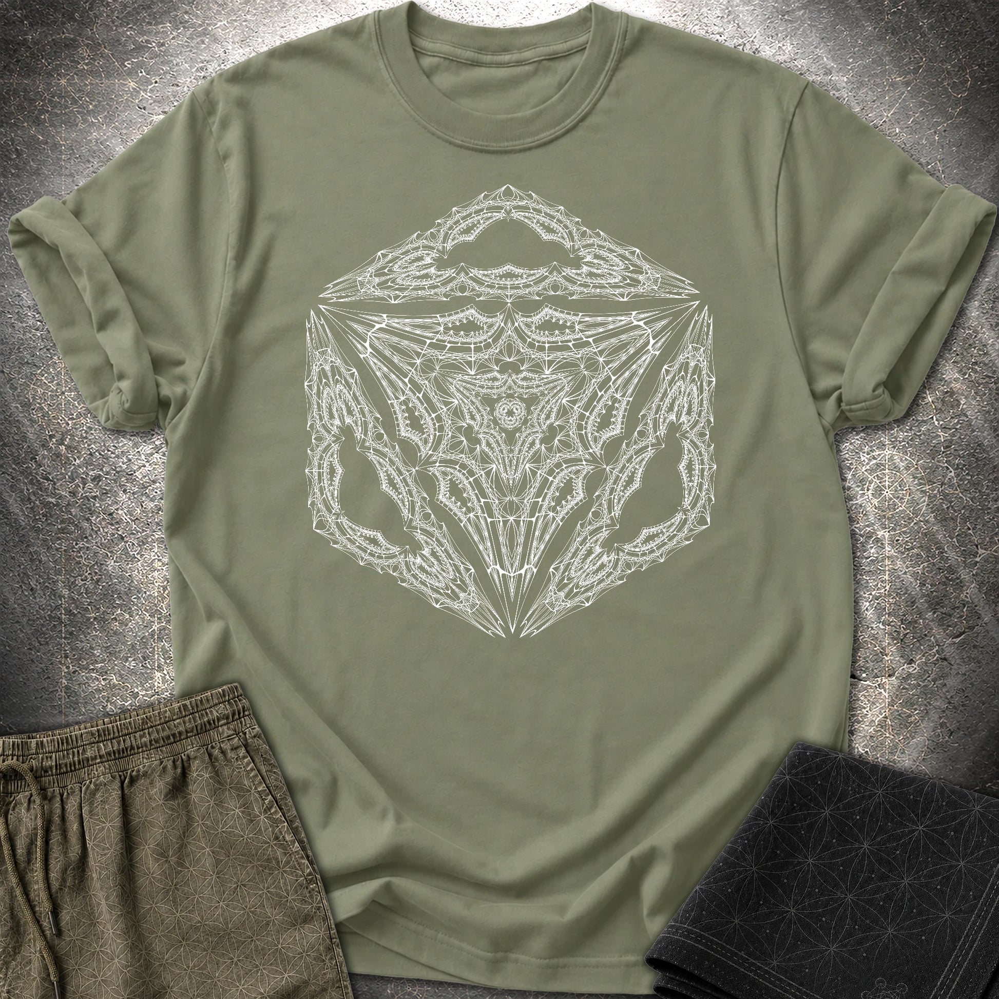 Organic Octahedron T-Shirt - Organic Octahedron T-Shirt - Military Green