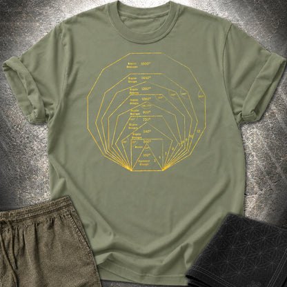 Regular Polygons Mathematical Art T-Shirt - Regular Polygons Mathematical Art T-Shirt - Military Green