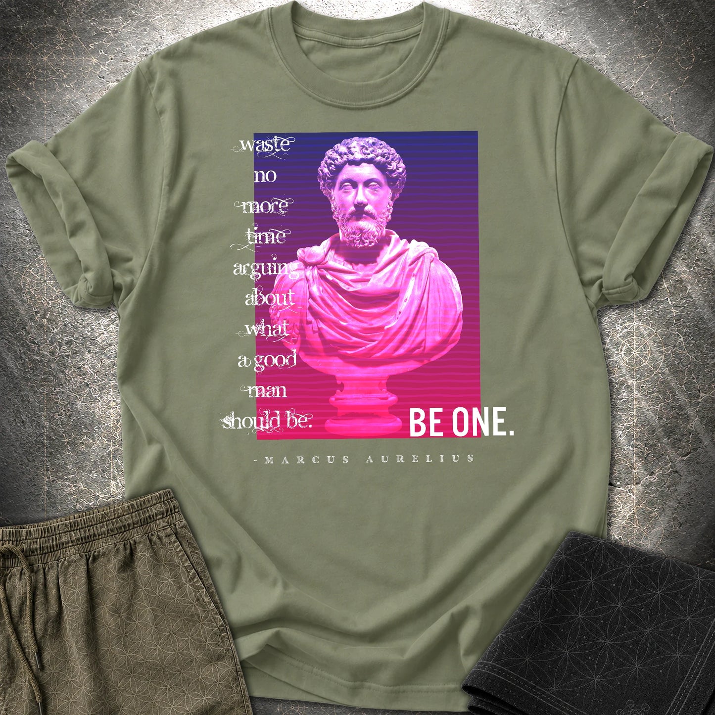 Marcus Aurelius Good Man T-Shirt - Marcus Aurelius Good Man T-Shirt - Military Green