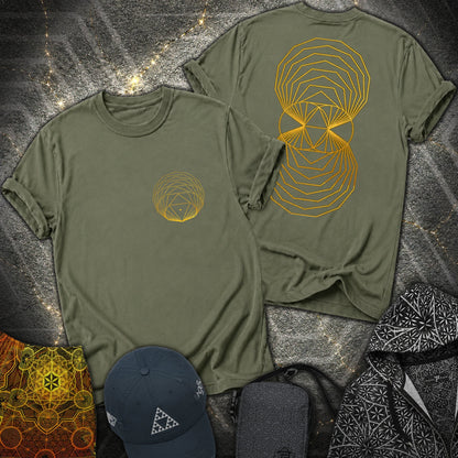 Regular Polygons Geometry 2 Sided T-Shirt - Regular Polygons Geometry 2 Sided T-Shirt - Military Green