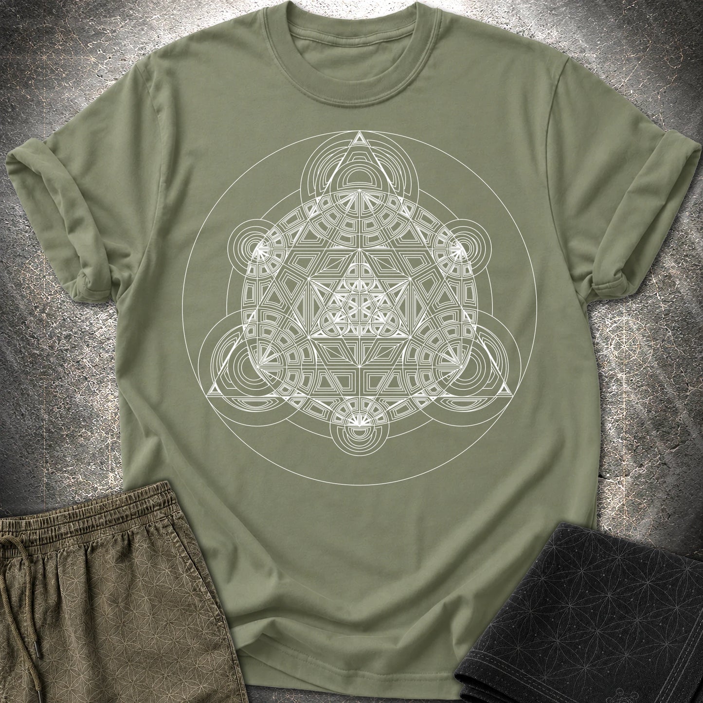 Sacred Mosaic T-Shirt - Sacred Mosaic T-Shirt - Military Green